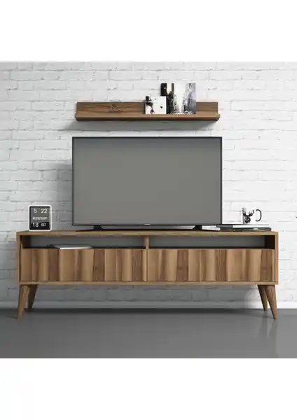 Evdo Best TV Ünitesi Ceviz Modern Tasarım ve Dayanıklılık Özellikleri