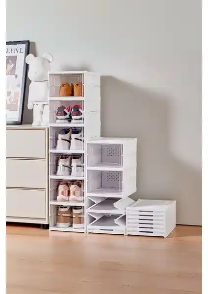 Evle 6 Katlı Katlanabilir Ayakkabılık Modern ve Pratik Depolama Çözümü