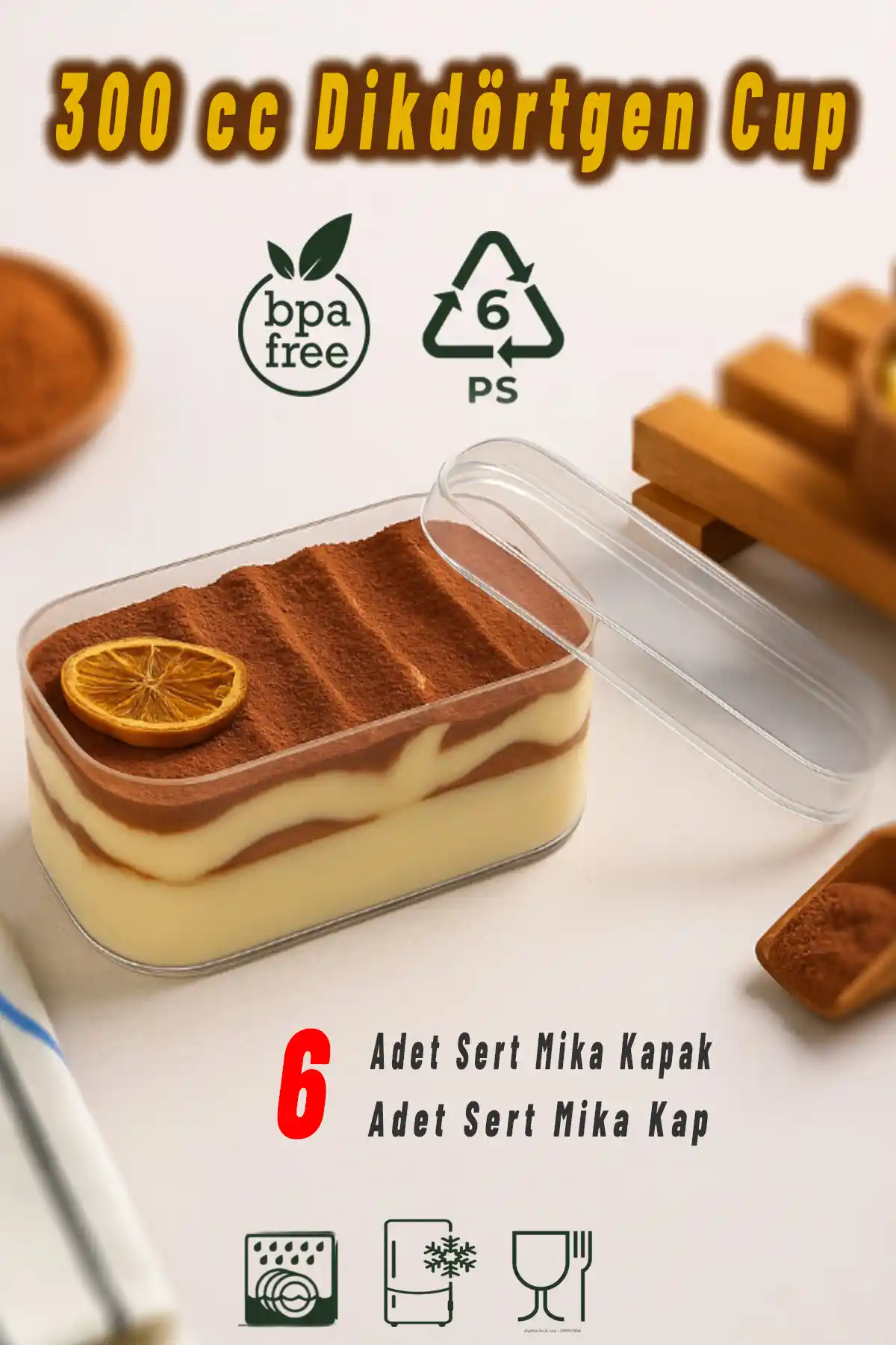 Ezupack 6'lı Tiramisu Kup Seti: Estetik ve Pratik Mutfak Sunumları için Ideal