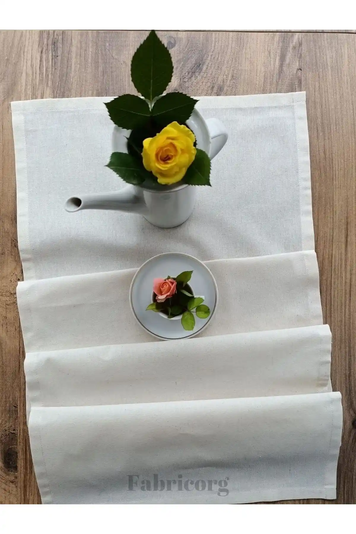 Fabricorg Punch Nakışına Uygun Ham Bez Dekoratif Runner 40x150 cm Şık ve Pratik Masa Dekoru