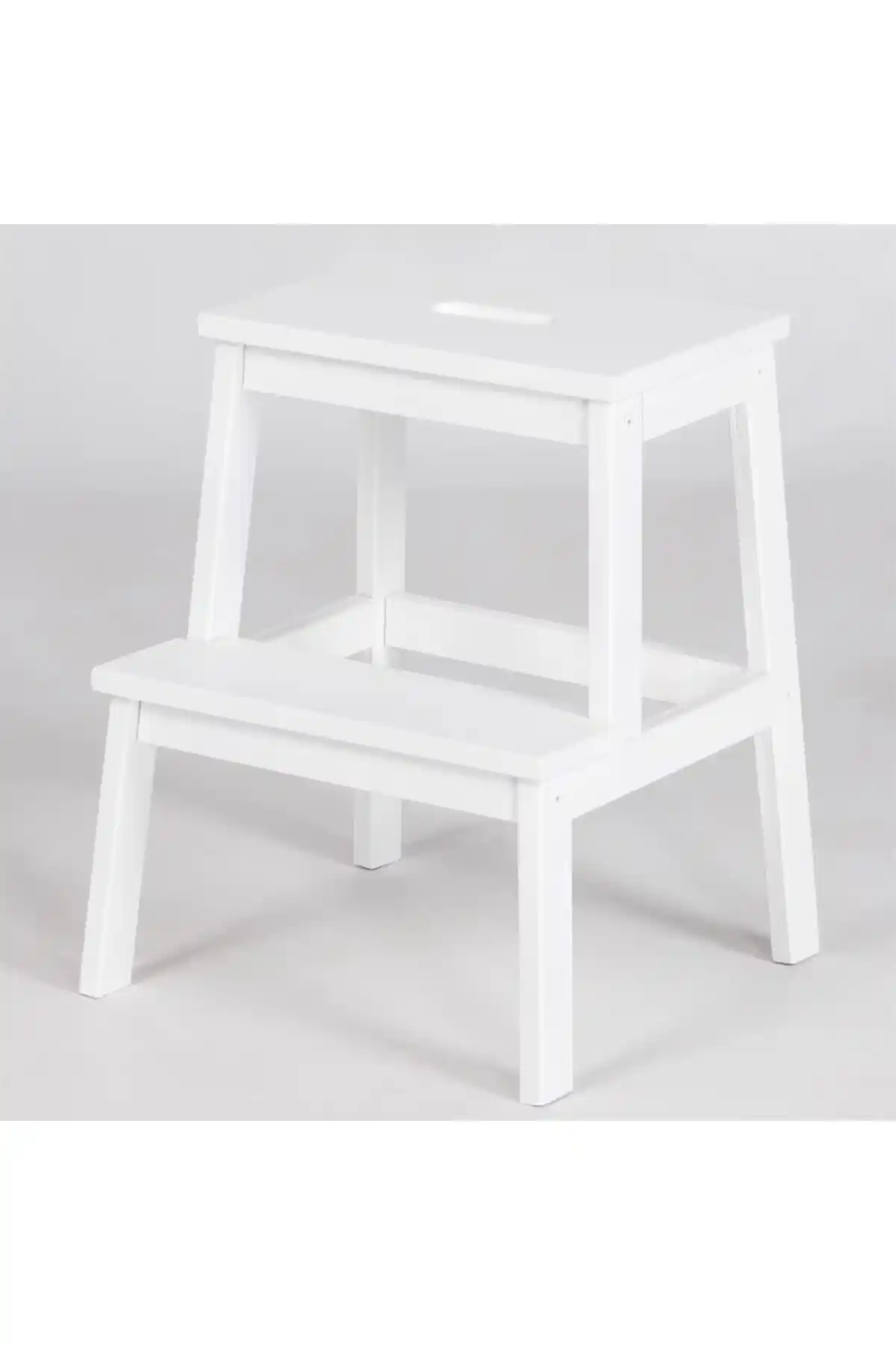 FASTWOOD Ahşap Basamaklı Beyaz Tabure Modern ve Dayanıklı Tasarım Özellikleri