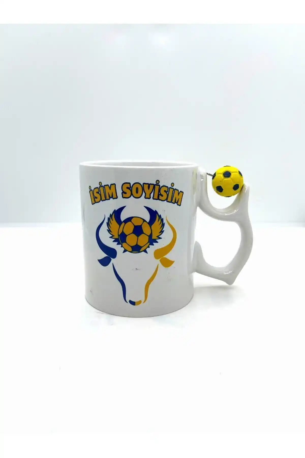 Fenerbahçe Temalı Sarı Lacivert Porselen Kupa 325 ml Modern ve Dayanıklı Tasarım