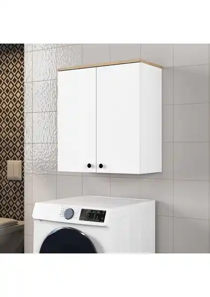 Ferniso Mobilya Banyo Dolabı 2 Kapaklı Beyaz Modern ve İşlevsel Depolama Çözümü