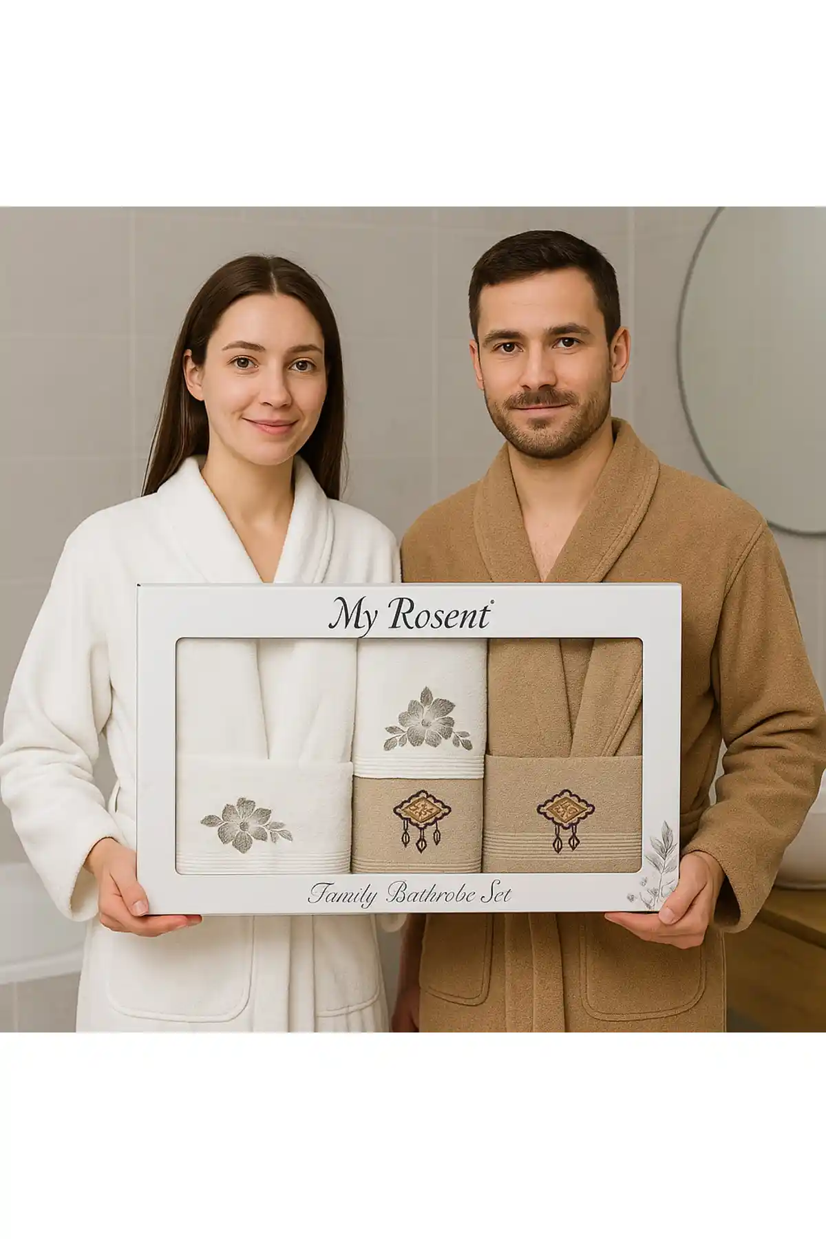 Fiesta %100 Pamuk Aile Bornoz Seti: Konfor ve Şıklık Sunan Unisex Tasarım