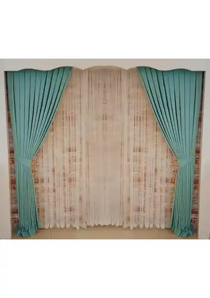 Figen Perde Açık Turkuaz Kadife Fon Perde Modern ve Dayanıklı Tasarım Özellikleriyle