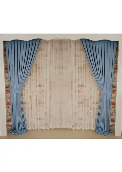 Figen Perde Bebe Mavisi Kadife Fon Perde Şık ve Dayanıklı Tasarım Özellikleri