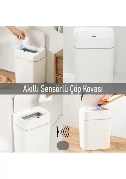 Follow Me Sensörlü 18 Litre Çöp Kovası Modern ve Hijyenik Tasarım