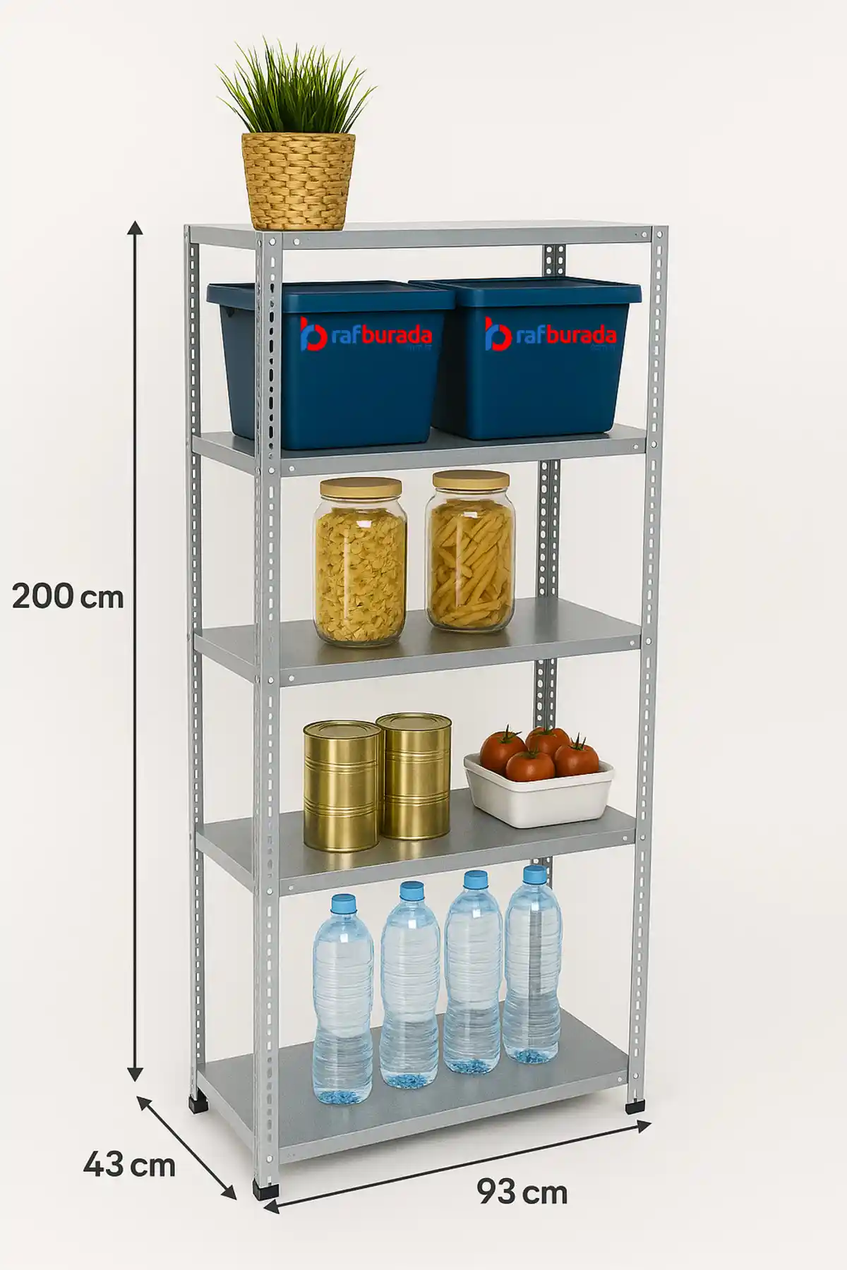 Galvaniz Çelik 5 Katlı Raf: Dayanıklı ve Çok Amaçlı Depolama Çözümü