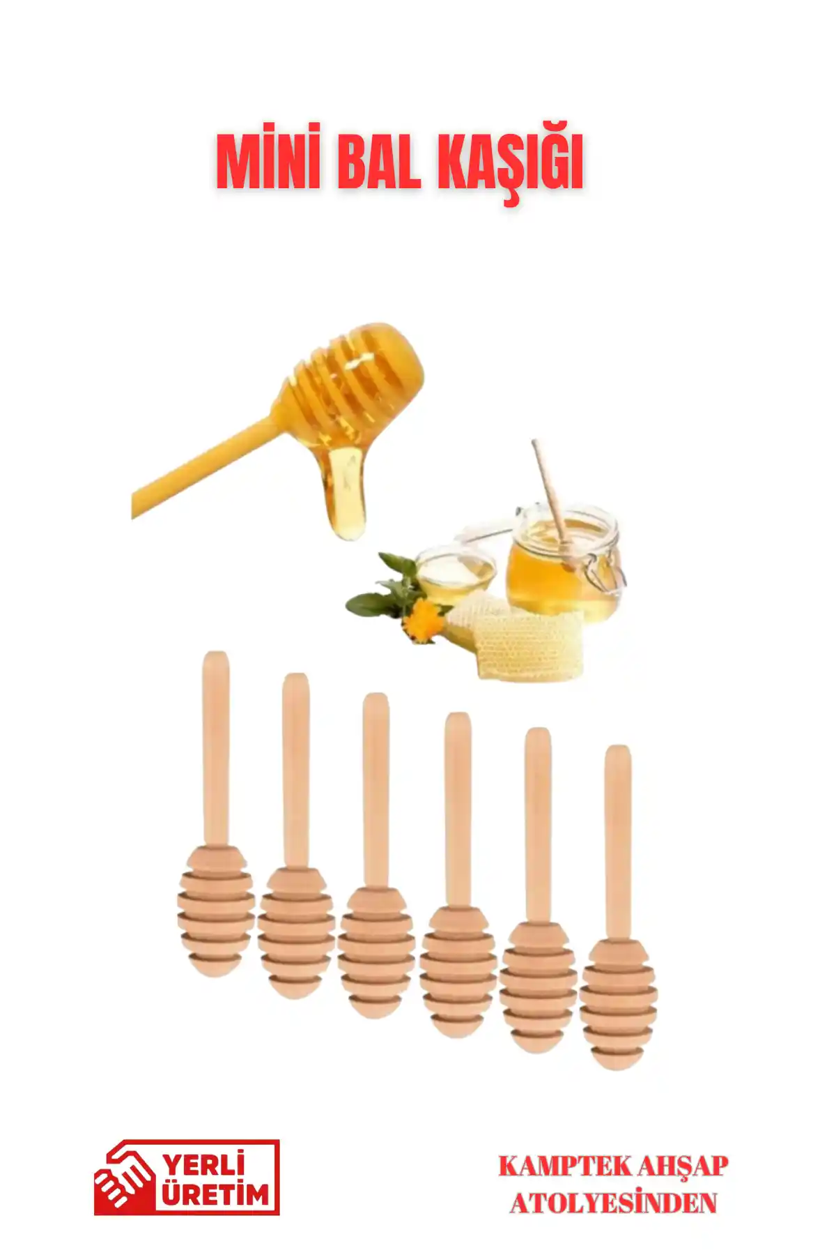 Genel Markalar El Yapımı Doğal Ahşap Mini Bal Kaşığı Seti ile Sofralarınıza Sıcaklık Katın