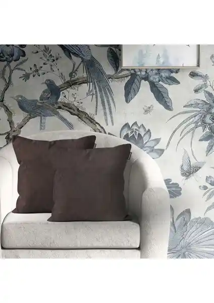 Goccia 2'li Kadife Dokulu Kırlent Kılıfı Acı Kahve Şıklık ve Dayanıklılık Sunar