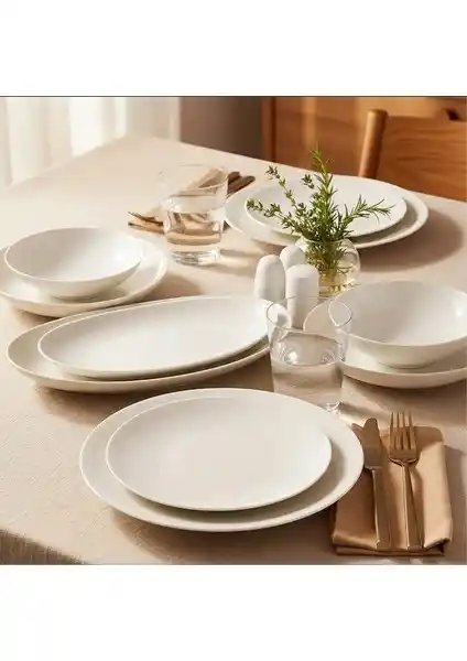 Güral Porselen Atina 60 Parça Yemek Takımı Şık ve Dayanıklı Modern Tasarım