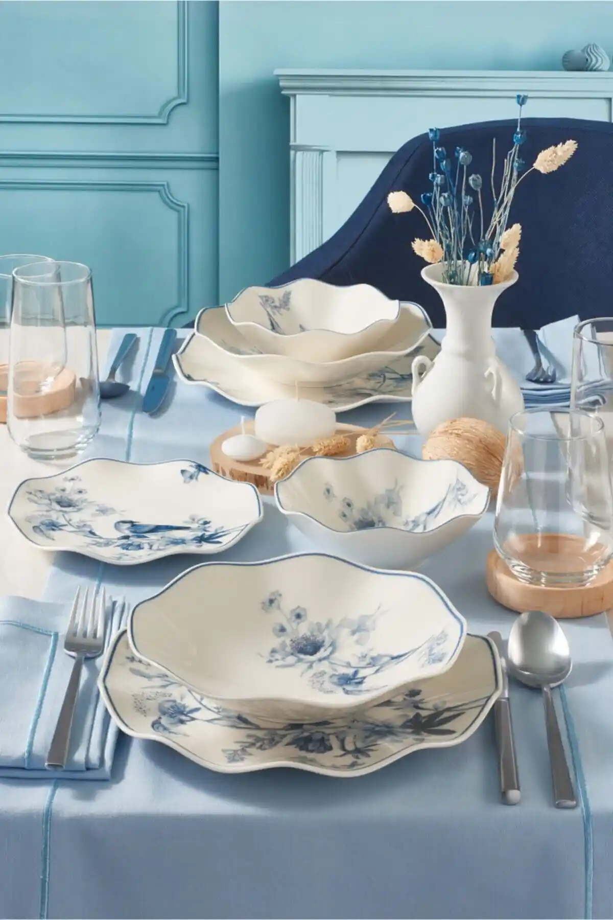 Güral Porselen Nesrin 24 Parça 6 Kişilik Modern Yemek Takımı Estetik ve Dayanıklı Tasarım