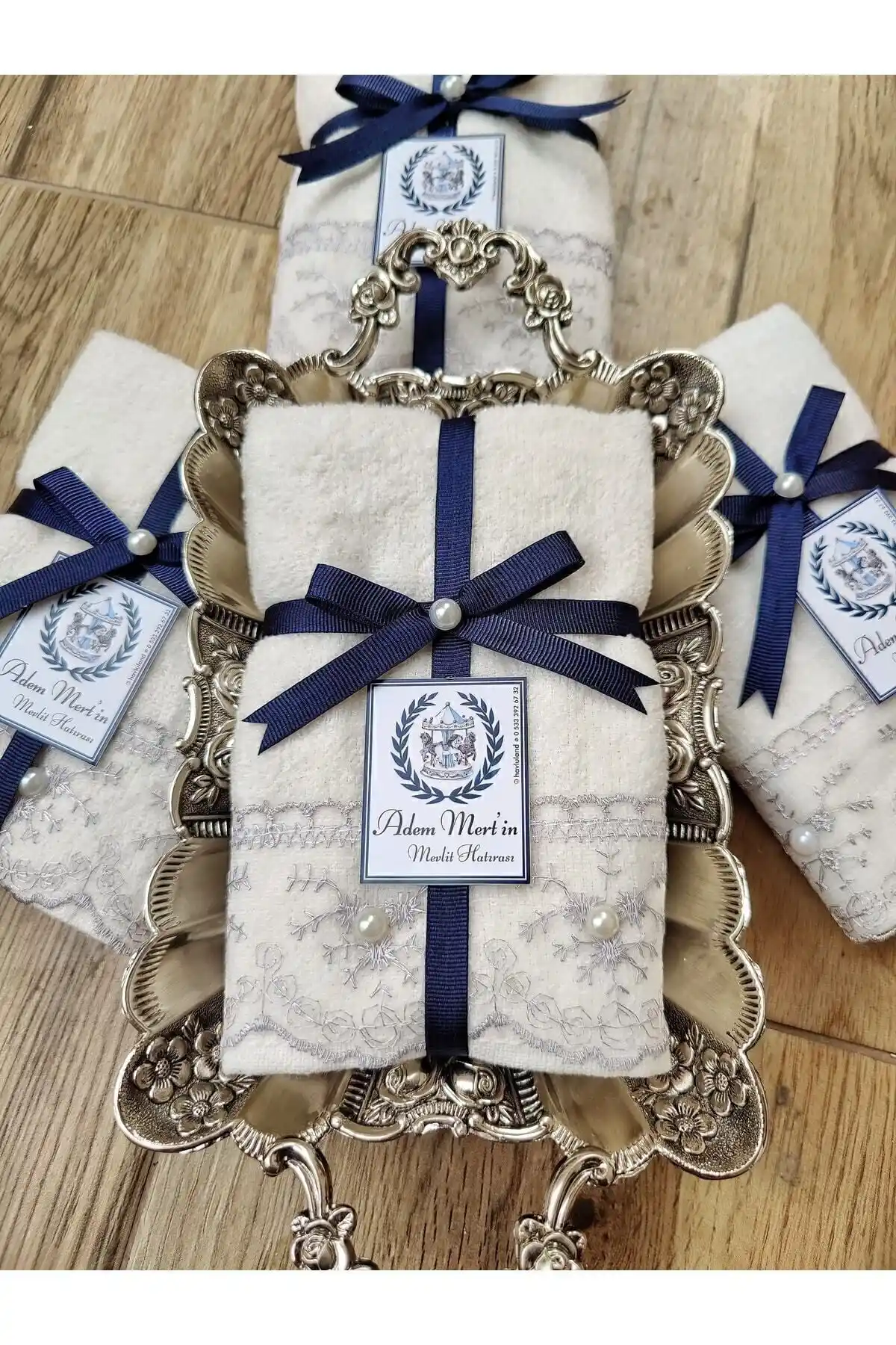 Havlu Dünyası 12'li Bebek ve Özel Günler İçin Zarif Mutfak Havlusu Seti