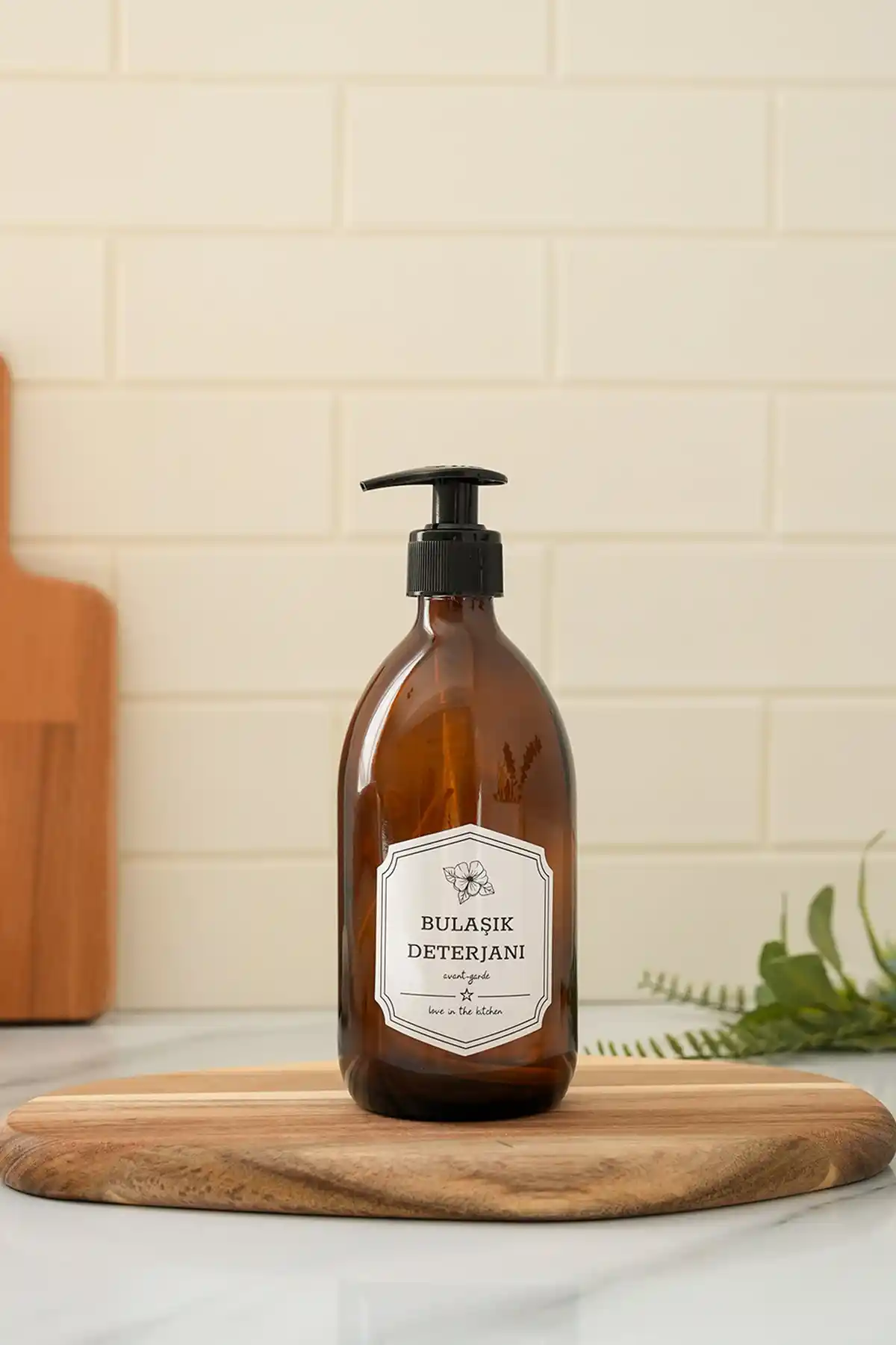 Hayveys Çiçek Dekorlu Pompalı Cam Bulaşık Deterjanı Kutusu 500 ml şık ve fonksiyonel tasarım