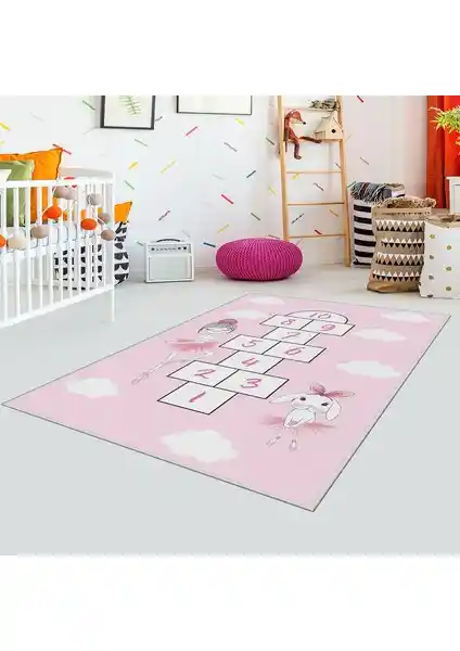 Homefesto Modern Çocuk Halısı Yıkanabilir Antibakteriyel ve Kaymaz Özelliklerle