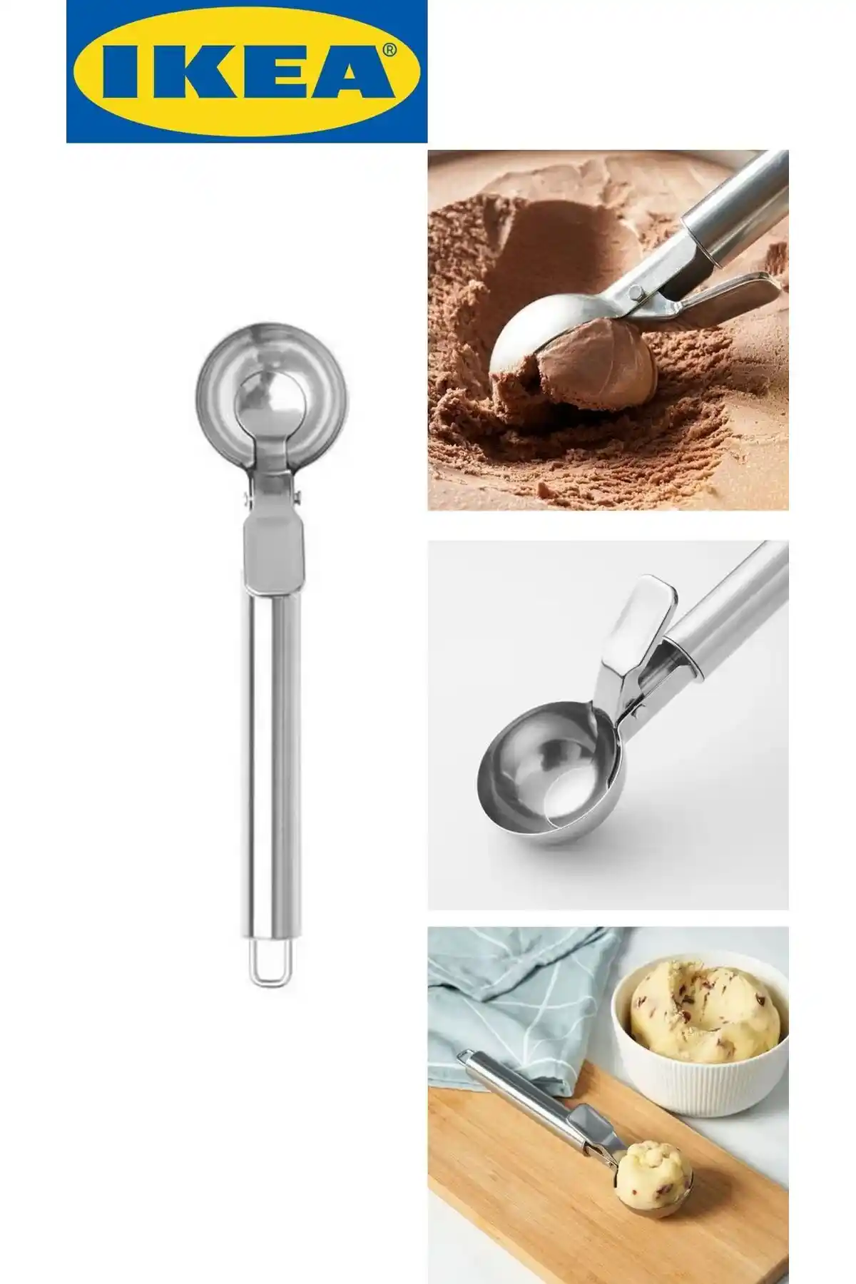 İKEA IDEALISK Paslanmaz Çelik Dondurma Kaşığı: Dayanıklı ve Pratik Mutfak Gereci