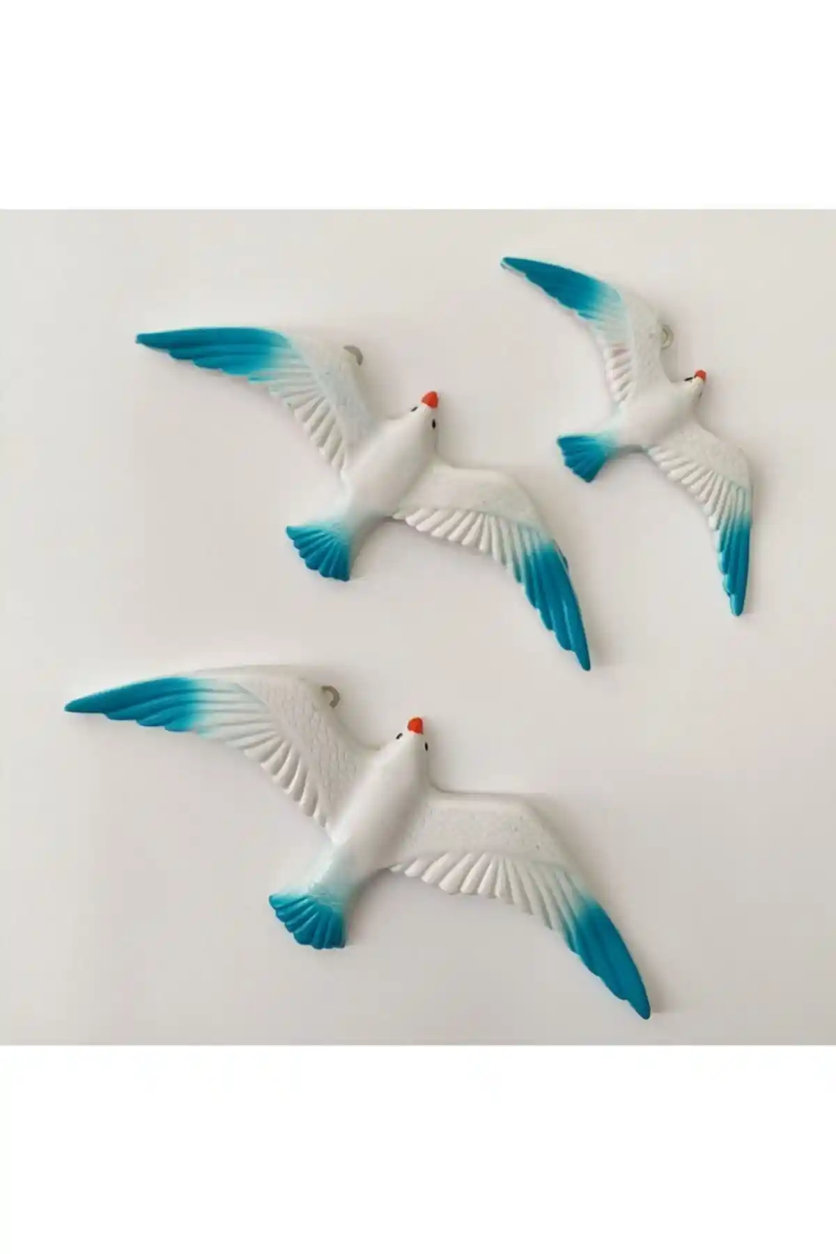 İkizler Home Mavi Beyaz Polyester Kuş Duvar Süsü Doğal ve Şık Dekoratif Parça