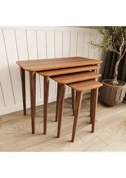 Kadın Girişimci Tarafından Tasarlanan Modern Ahşap Zigon Sehpa Seti