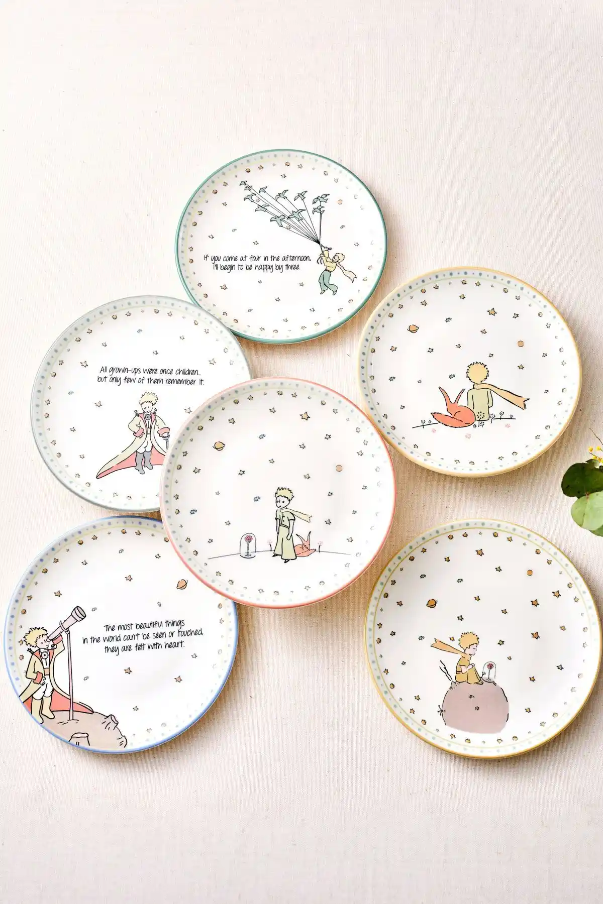 Karaca Küçük Prens 6 Parça Seramik Pasta Seti Modern Tasarım ve Dayanıklılık