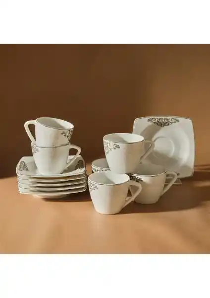 Karaca Nazende 6 Kişilik Kahve Fincanı Takımı Şık ve Dayanıklı Porselen Seti