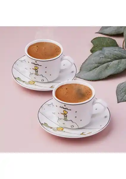 Karaca Porselen Küçük Prens Temalı 2 Kişilik Kahve Fincanı ve Tabak Seti