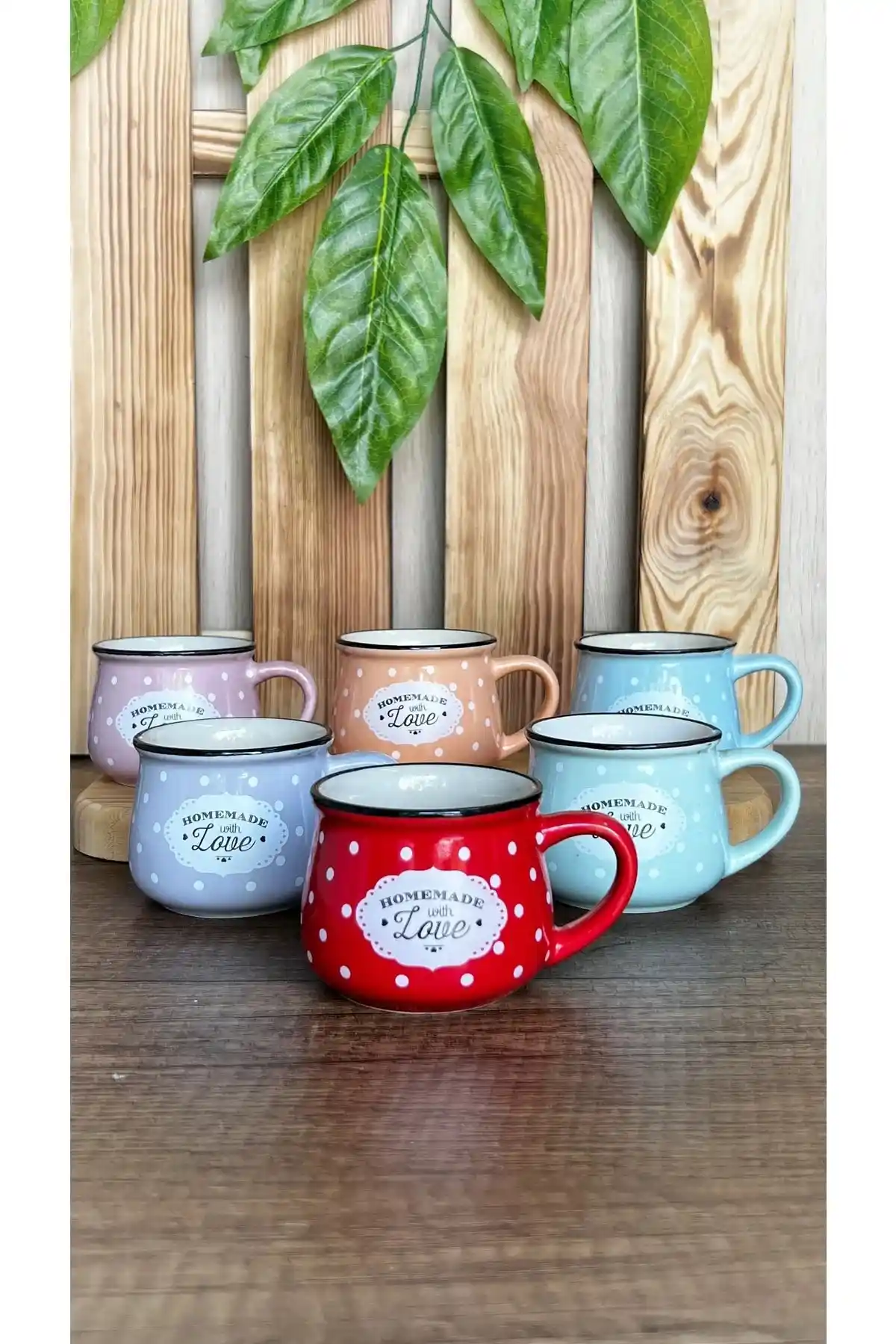 Karçiçeği Home 6 Renk Emaye Görünümlü Porselen Fincan Seti Modern ve Şık Tasarım