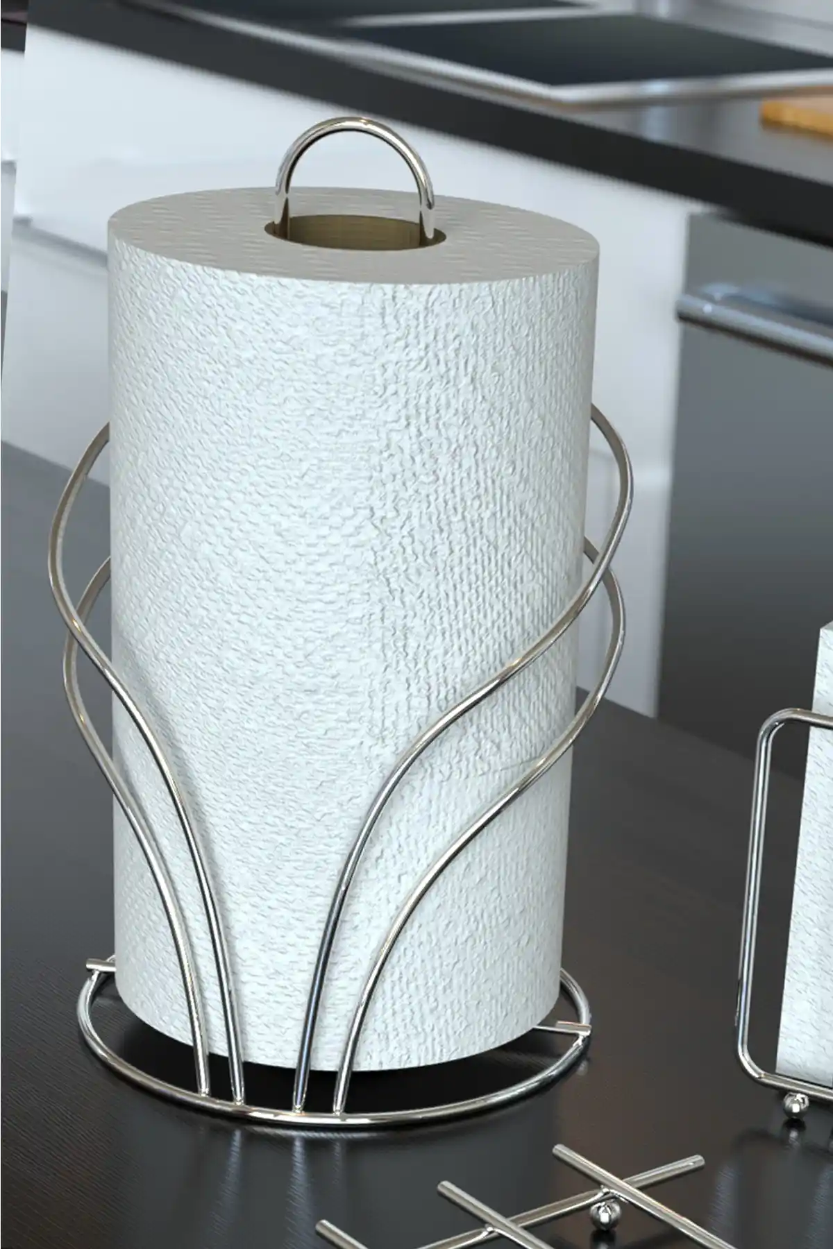 KARTEYA Kuğu Desenli Paslanmaz Çelik Havluluk Modern ve Dayanıklı Banyo Aksesuarı