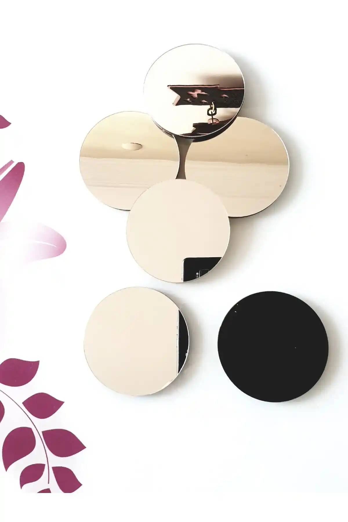 KEMSON Ikea Tarzı Gold Pleksi Bardak Altlığı Seti Modern ve Şık Tasarım