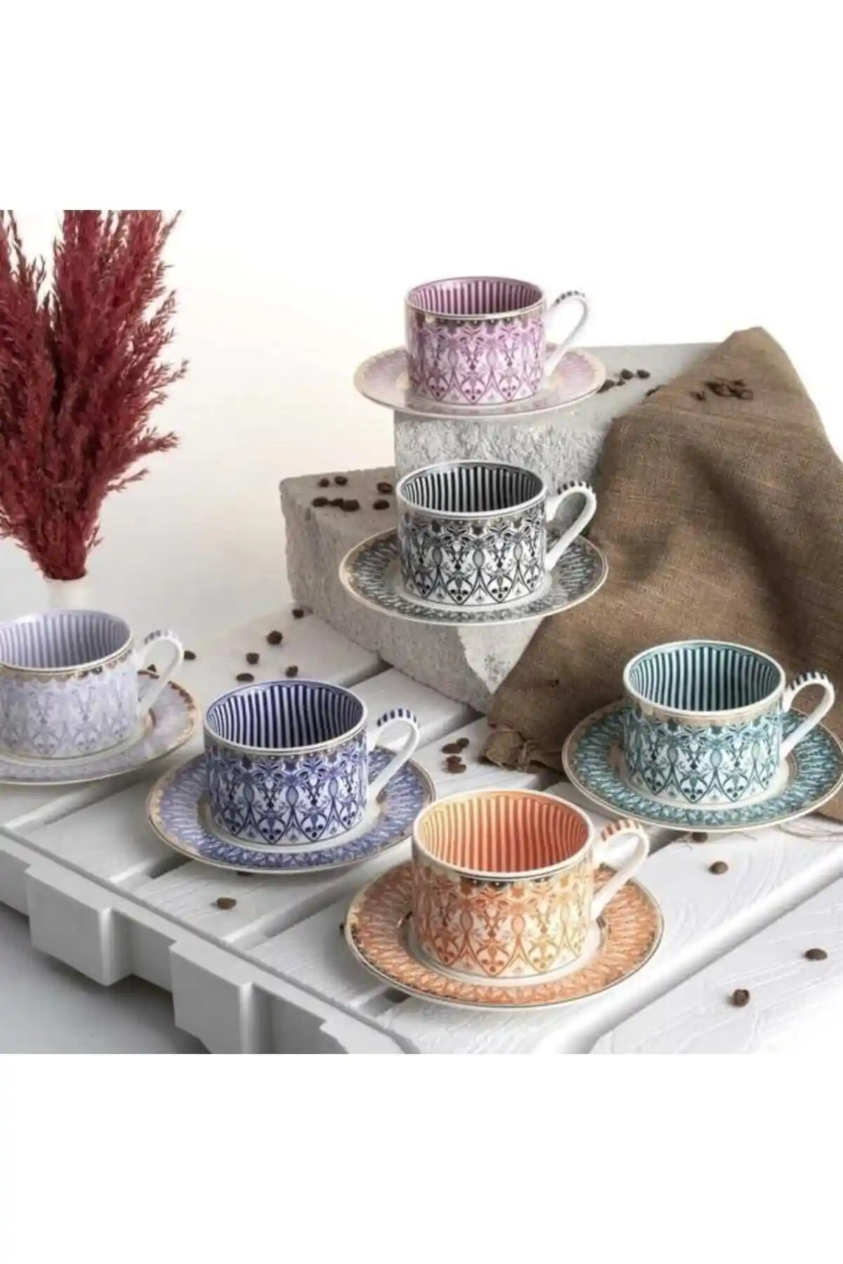 Kosova FNC-08 Bone China 90cc 6'lı Fincan Seti Modern ve Şık Tasarımıyla Sofralarınıza Zarafet Katar