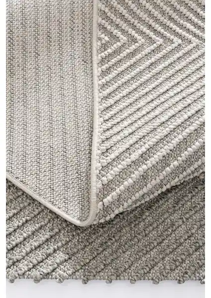 Koza Halı Retro Krem Gri Geometrik Desenli Modern Halı 60x100 cm Şıklık ve Fonksiyonellik