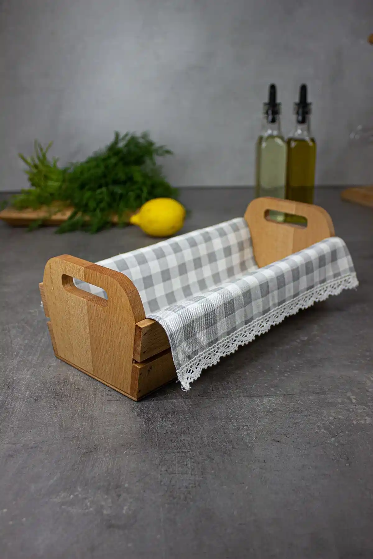 KukiWood Ahşap Ekmeklik ve Ekmek Kutusu Sepeti: Doğal ve Rustik Mutfak Dekorasyonu İçin Şık Çözüm