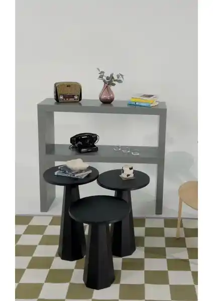 Kupp Design Lilyum Mantar Sehpa Üçlü Seti Modern ve Çok Yönlü Dekorasyon İçin Uygun