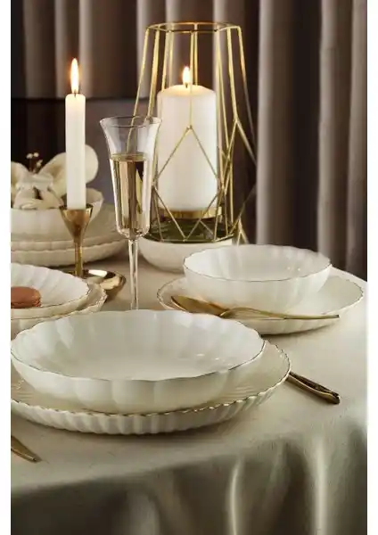 Kütahya Porselen Bone Luz 24 Parça Yemek Takımı Şıklık ve Zarafetin Buluşması