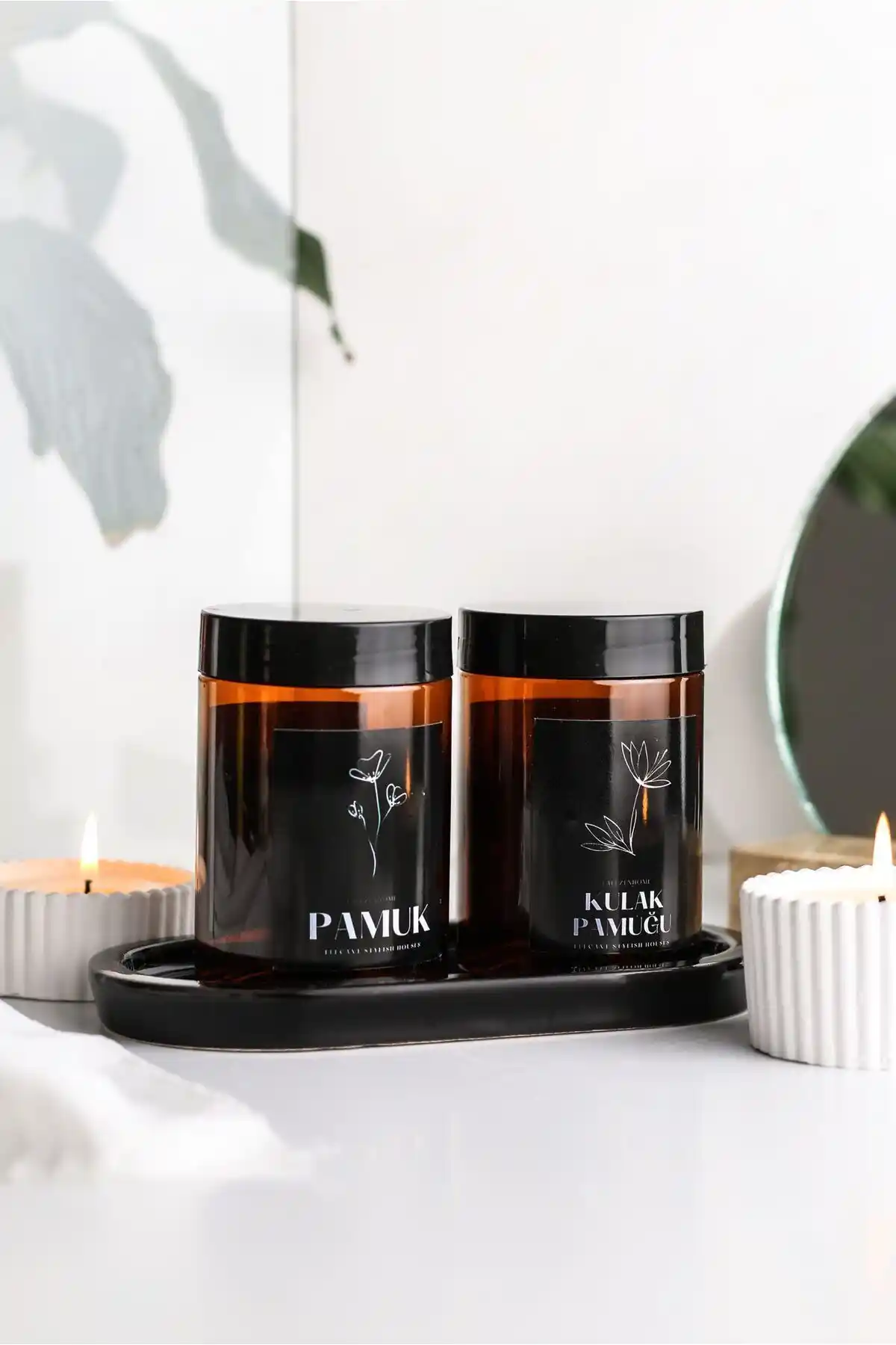 LALEZEN HOME Siyah Stantlı Kavanozlar ile Modern ve Şık Banyo ve Mutfak Düzeni