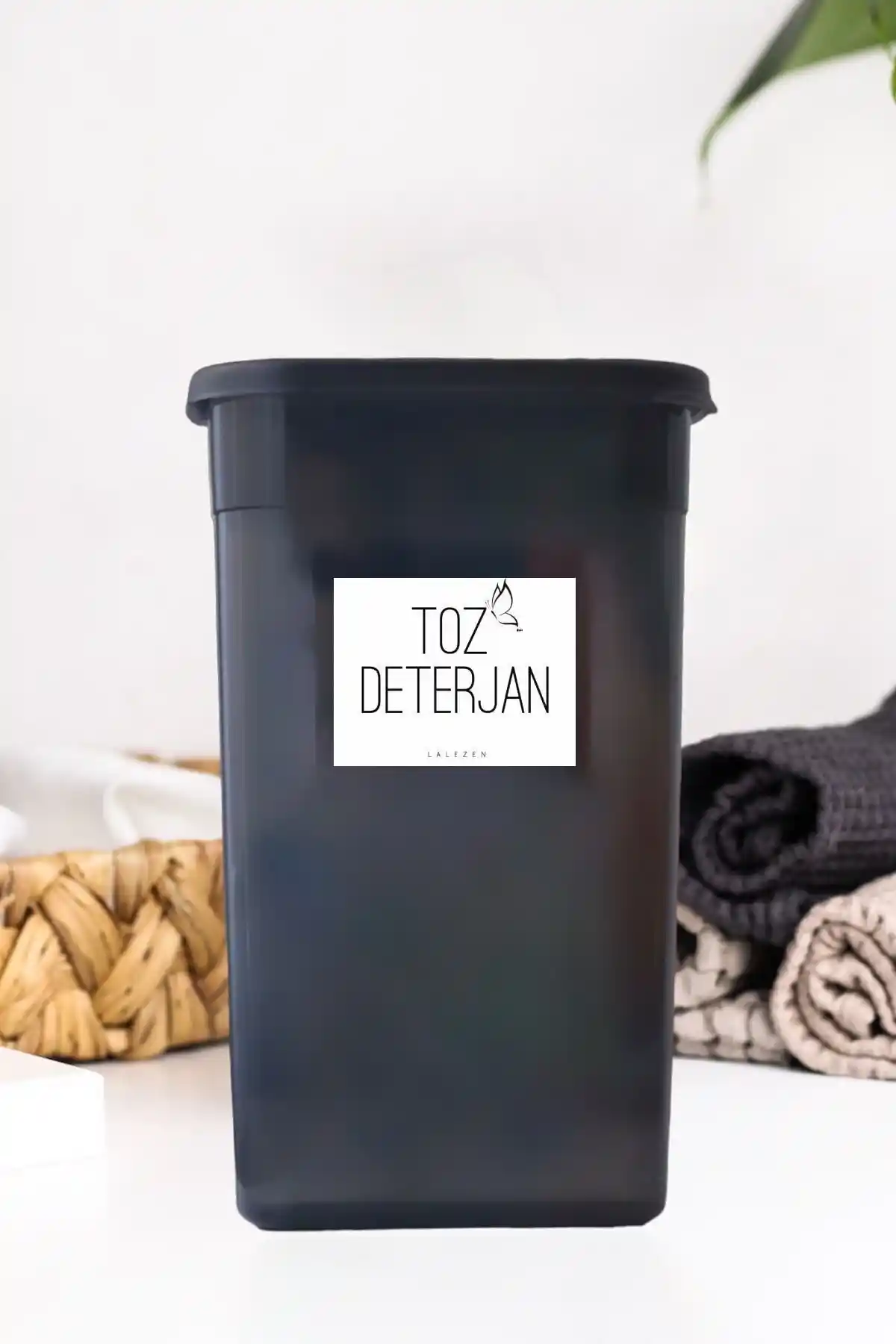 LALEZEN HOME Toz Deterjan Kutusu Gri 3,2 L Modern ve Dayanıklı Saklama Çözümü