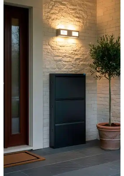 Liccia Metal Ayakkabılık 3'lü Antrasit Ral 7016 Modern ve Dayanıklı Depolama Çözümü