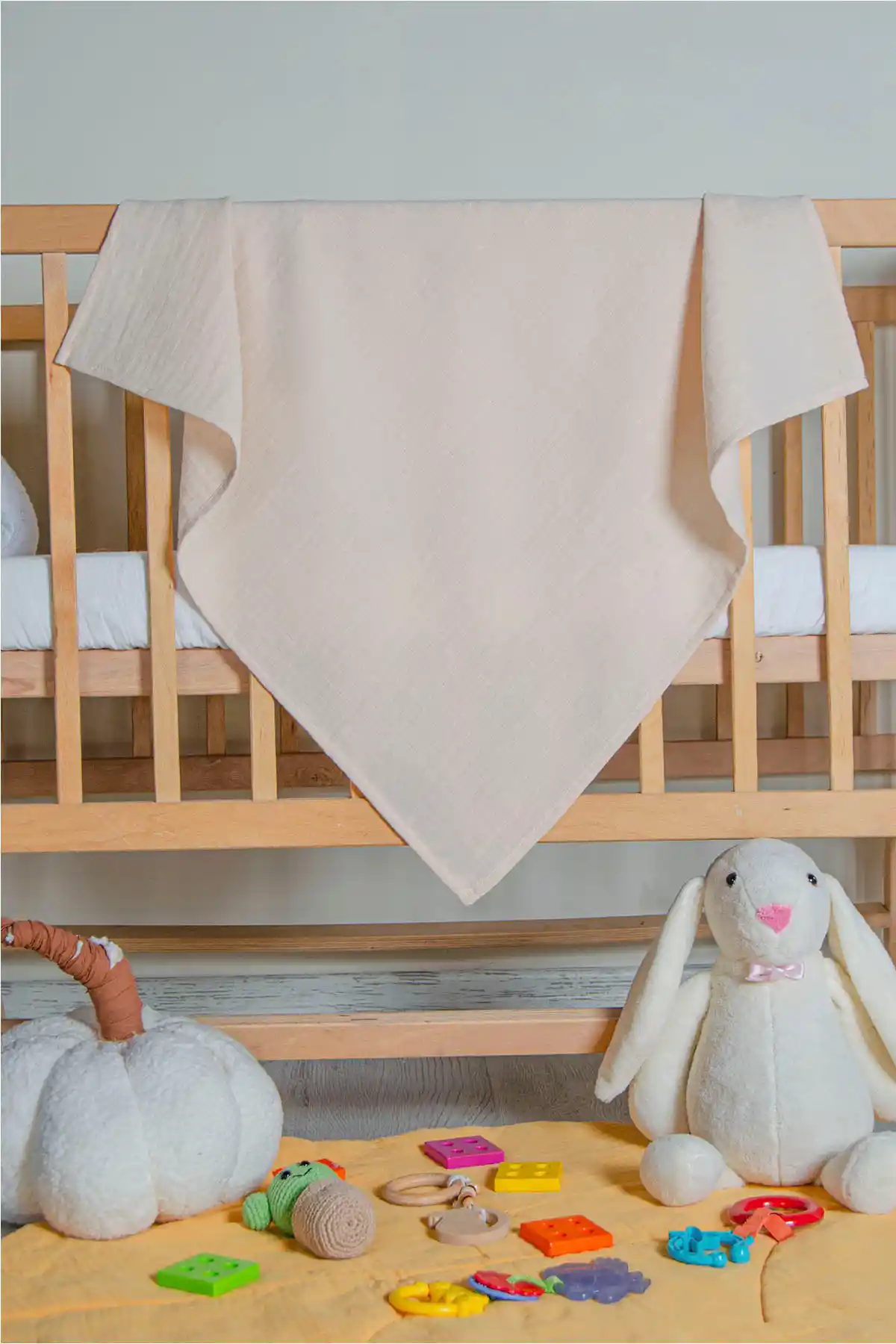 Luckka Renkli Çok Amaçlı Müslin Örtü Battaniye Bebekler İçin Güvenli ve Konforlu Kullanım