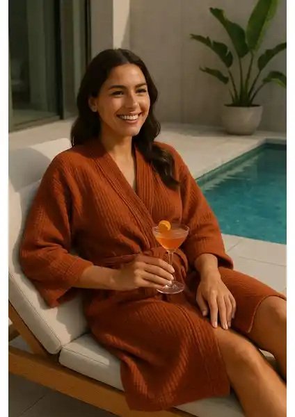 Lucy and Home Unisex 4 Kat Müslin Sabahlık: Konfor ve Şıklığın Bir Arada Sunumu