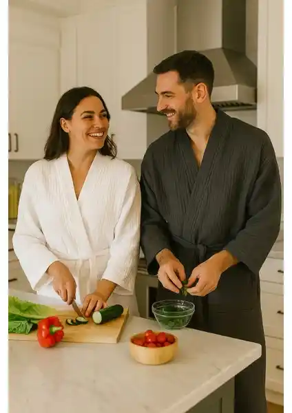 Lucy and Home Unisex Müslin Pamuk Bornozuyla Konfor ve Şıklığın Birleşimi