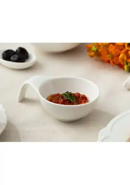 Madame Coco Petit Concept Kulplu Mini Sosluk: Şık ve Pratik Porselen Sunum Kabı