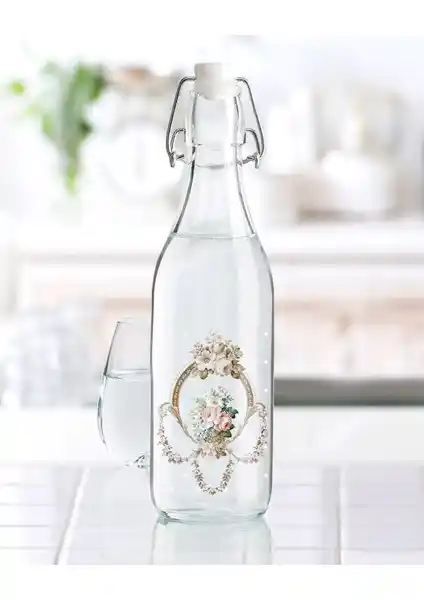 Madame Coco Rosa 1000 ml Cam Su Şişesi Şıklık ve Fonksiyonellik Bir Arada