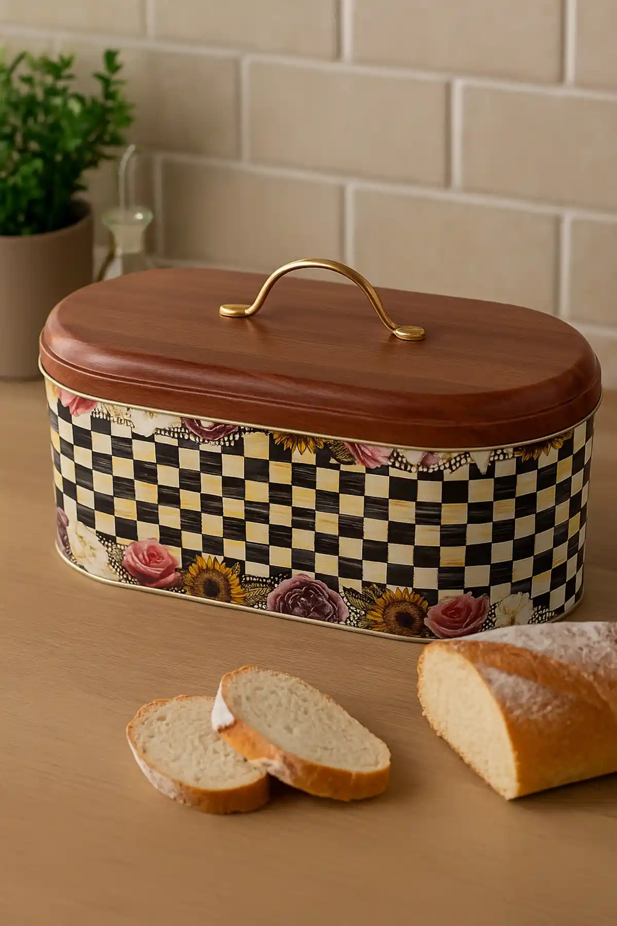 Makri Home Çiçek Desenli Metal Ekmeklik: Şık ve Kullanışlı Mutfak Aksesuarı