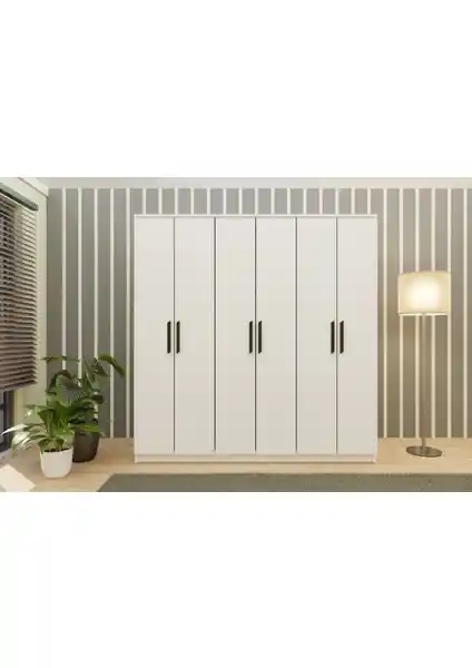 Metalia Gm 089 Favorite 6 Kapaklı Aynasız Beyaz Siyah Gardırop Detayları ve Kullanıcı Yorumları