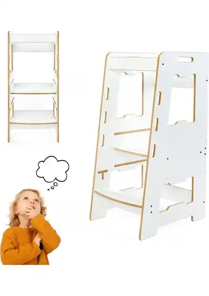 Minera Ahşap Montessori Öğrenme Kulesi: Güvenli ve Eğitici Çocuk Gelişim Aracı