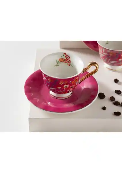 Miranda Yeni Bone China 4 Parça Kahve Fincan Takımı Zarif ve Renkli Tasarımıyla Öne Çıkıyor