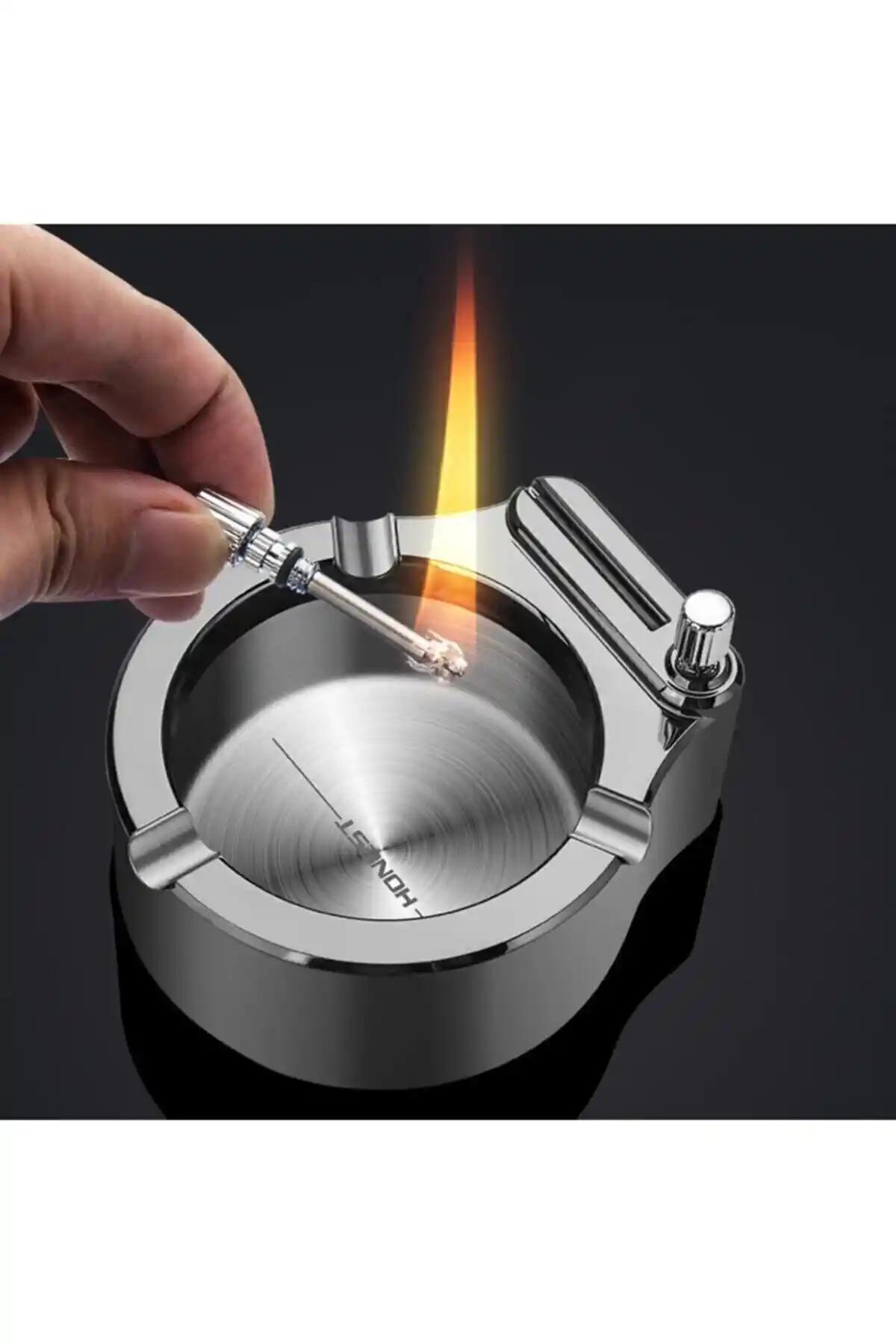 Modern ve Dayanıklı Metal Küllük Benzinli Çakmaklı İç Mekan Dekorasyonu