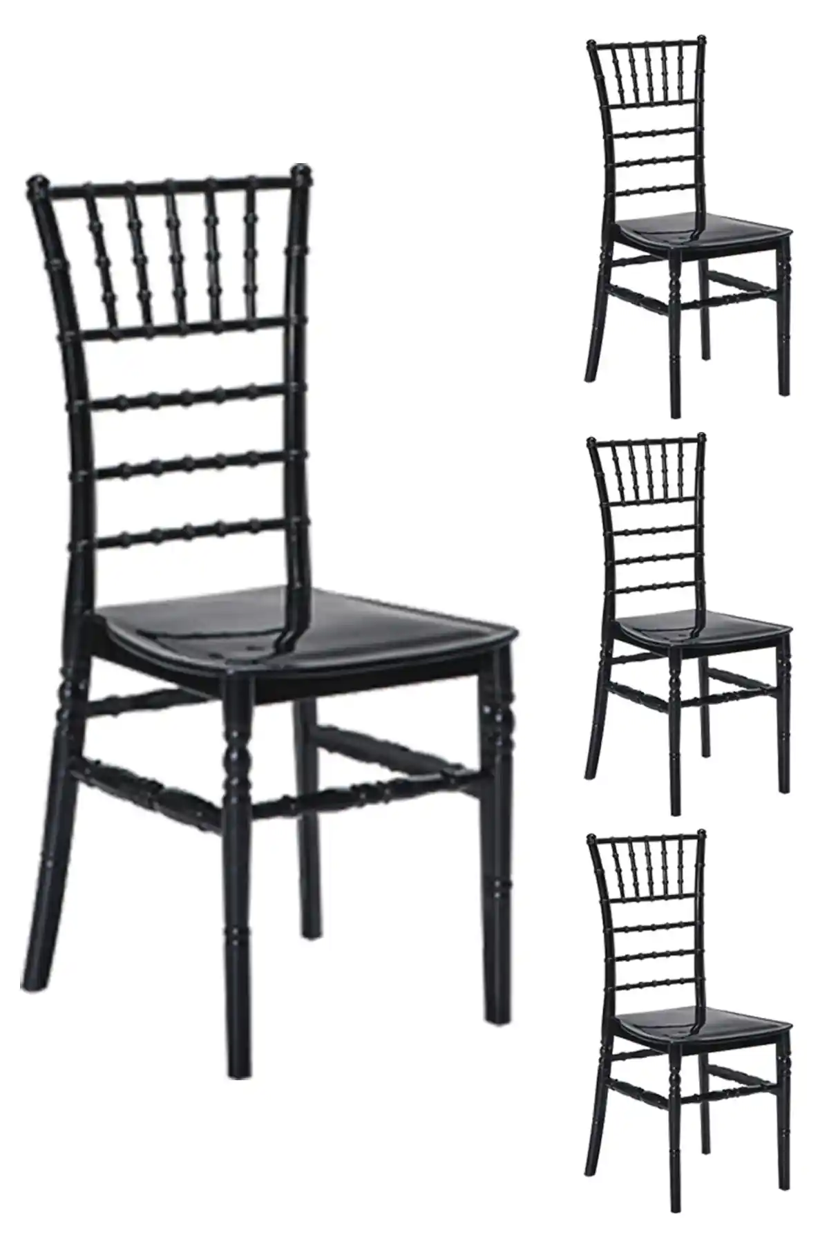 Modern ve Dayanıklı Siyah Sandalye Seti Balkon Bahçe ve Mutfak İçin Uygun