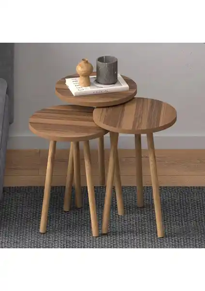 Monte Sehpa Roma Zigon Sehpa Ceviz: Modern ve Fonksiyonel Dekorasyon Unsuru