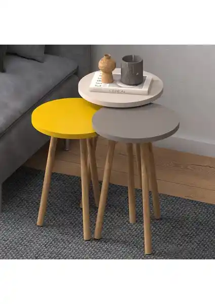 Monte Sehpa Roma Zigon Sehpa Seti Modern ve Fonksiyonel Dekorasyon Unsuru