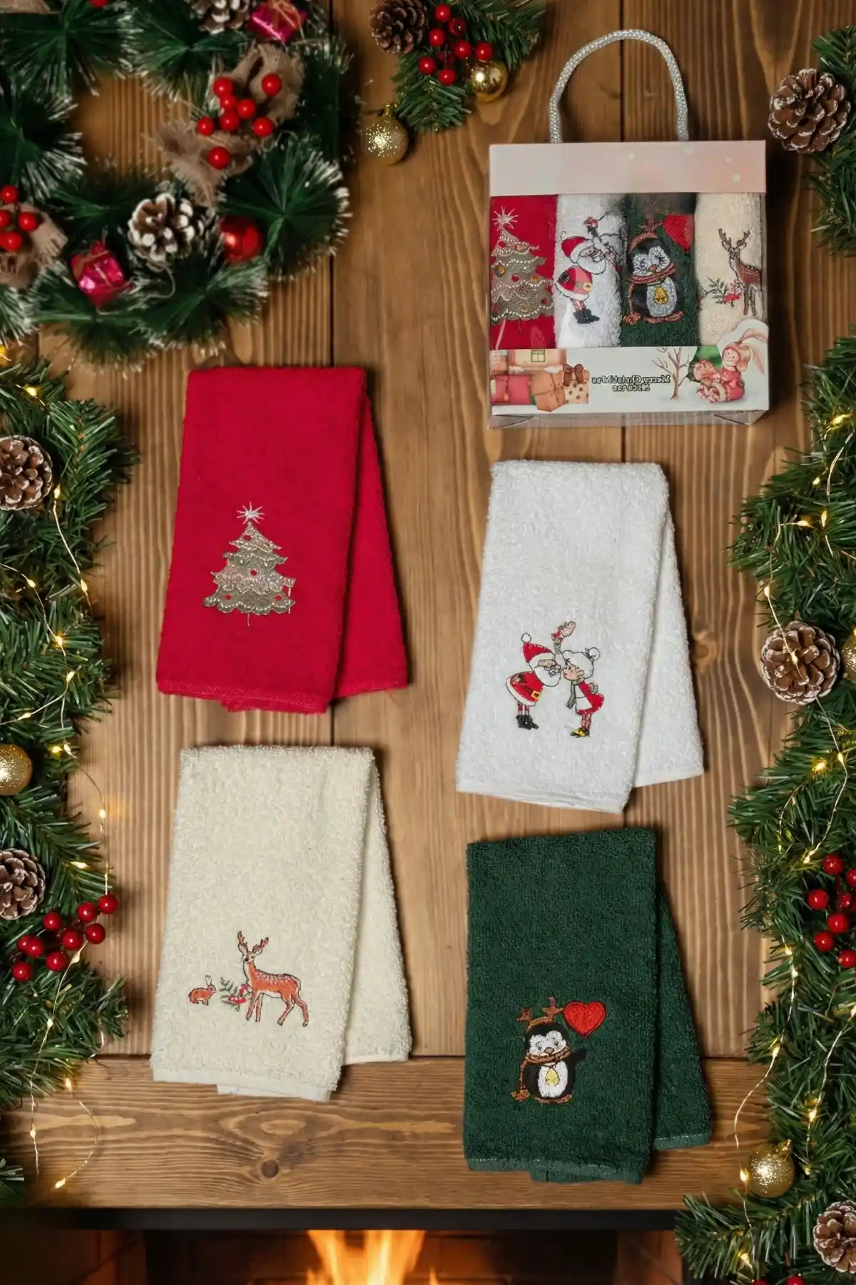 My Catherine Yılbaşı 4'lü El Havlusu Seti Mutfakta Şıklık ve Neşe Katıyor